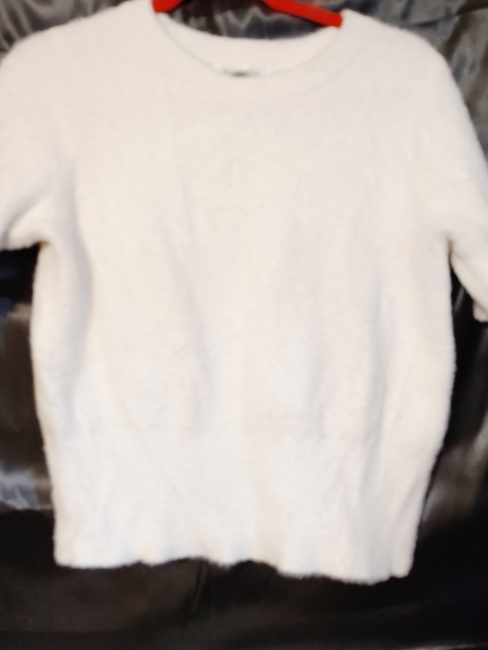 Bailey 44 White Fuzzy Crewneck Sweater Size Medium